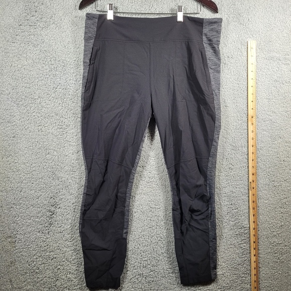 Athleta Pants - Athleta Womens Heather Gray Black Highline Hybrid Ankle Tight Legging‎ 14